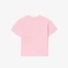 T-shirt med broderet blomster med tryk