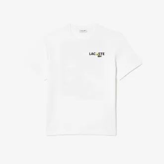 T-shirt med kraftig bomuldstryk bagpå