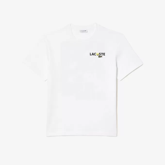 T-shirt med kraftig bomuldstryk bagpå