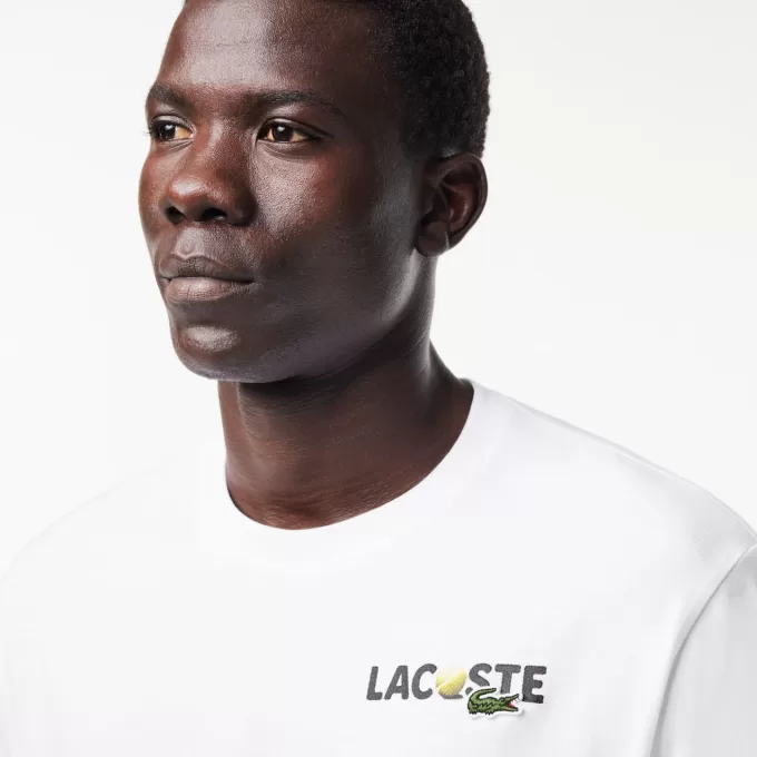 T-shirt med kraftig bomuldstryk bagpå