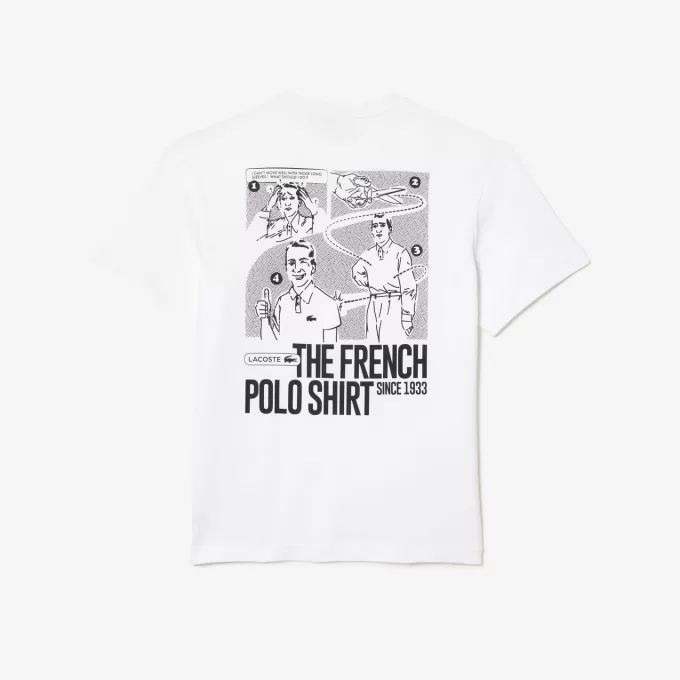 T-shirt med kraftig bomuldstryk bagpå