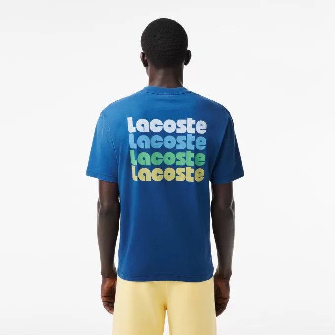 T-shirt med ombrétryk med vasket effekt