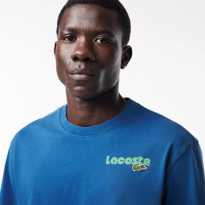 T-shirt med ombrétryk med vasket effekt