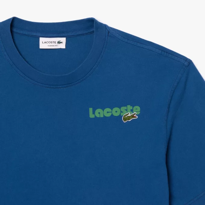 T-shirt med ombrétryk med vasket effekt