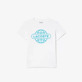 T-shirt med planettryk i bomuldsjersey