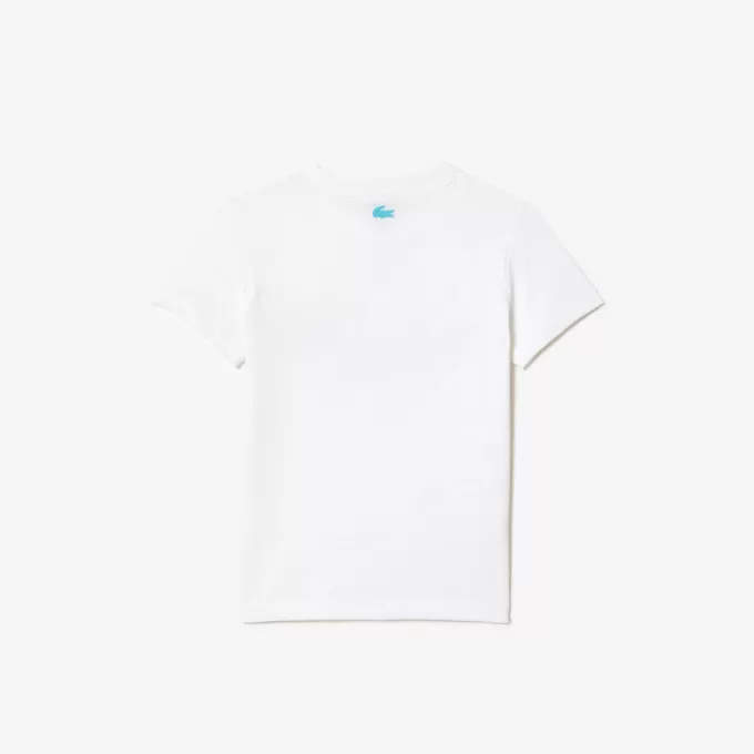 T-shirt med planettryk i bomuldsjersey