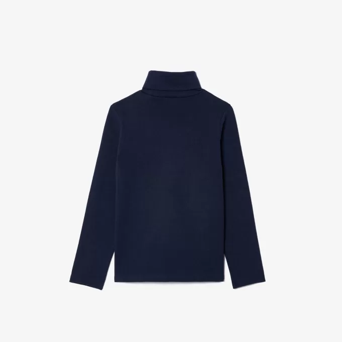 T-shirt med rullehals i bomuld