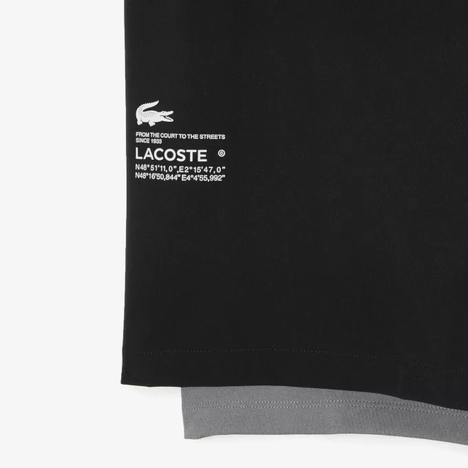 Tofarvede Lacoste sportsshorts til mænd med indbyggede undershorts