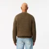 Tyk carded uld sweater med rund hals