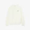 Tyk carded uld sweater med rund hals