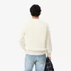 Tyk carded uld sweater med rund hals