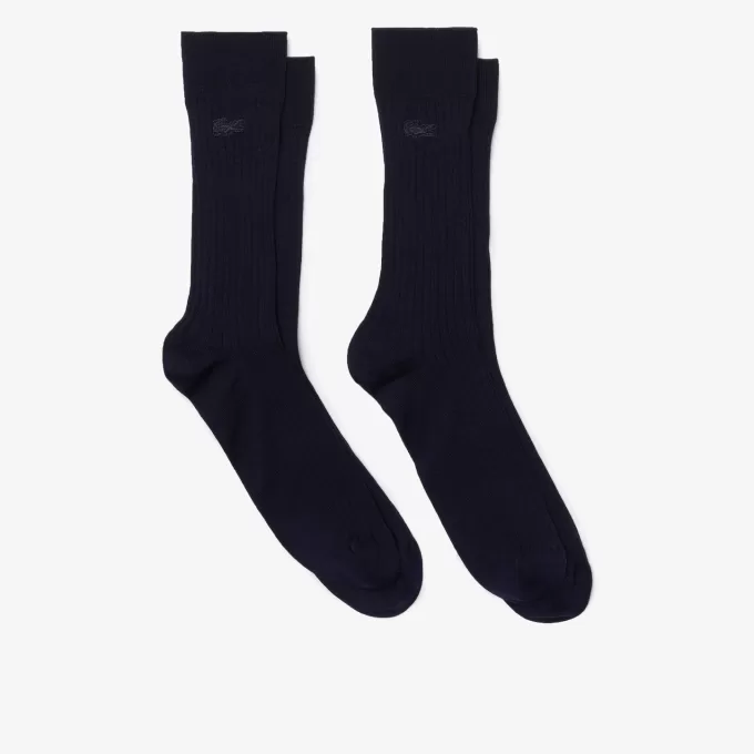 Unisex High-Cut Ribbede Bomuldsstrømper To-Pack
