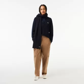 Unisex Lacoste ribstrikket uldtørklæde