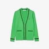V-hals 3D ribstrikket cardigan
