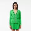 V-hals 3D ribstrikket cardigan