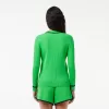 V-hals 3D ribstrikket cardigan