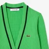 V-hals 3D ribstrikket cardigan