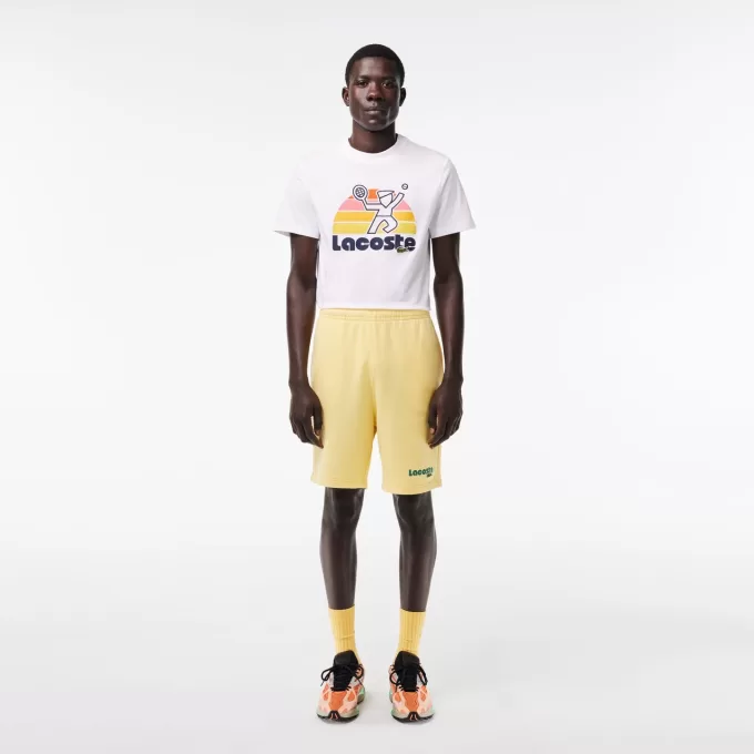 Washed Effect Tennis Print T-shirt
